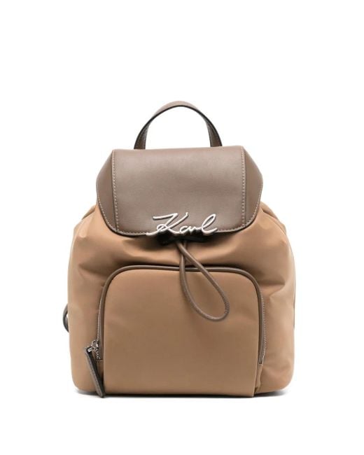 Karl Lagerfeld Women's Natural Signature Backpack