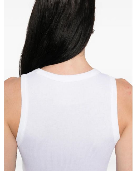 Majestic Filatures White Ribbed-Knit Tank Top