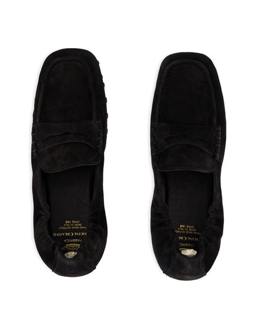 Officine Creative Black Travis Suede Loafers for men