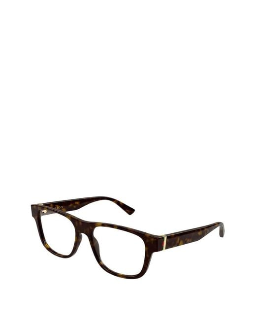 Gucci Black Lunettes De Vue Rectangulaires for men