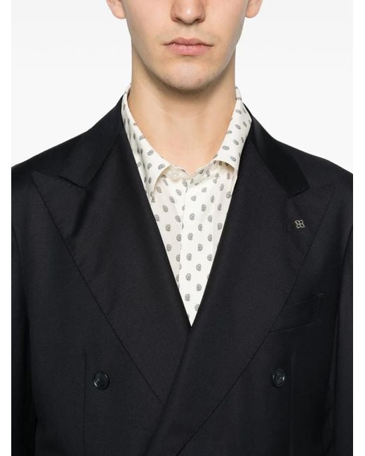 Tagliatore Black Double-Breasted Suit for men