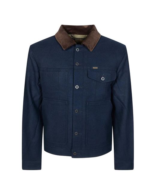 Filson Blue Spokane Corduroy-Collar Shirt Jacket for men