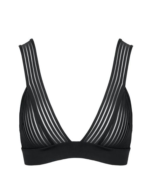 Maison Close Black Striped Triangle Bra