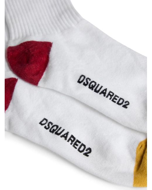 DSquared² Gerippte Socken mit Streifen in White für Herren