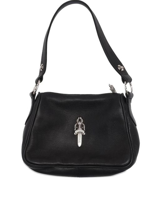 Chrome Hearts Black Leather Dagger Bag