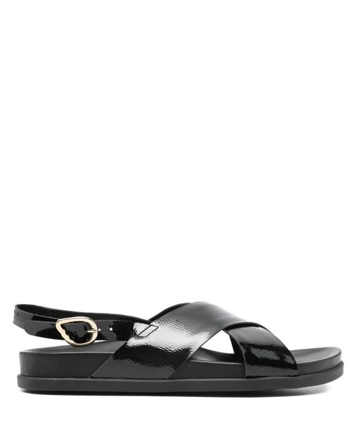 Sandalias Ikesia con tiras cruzadas Ancient Greek Sandals de color Black