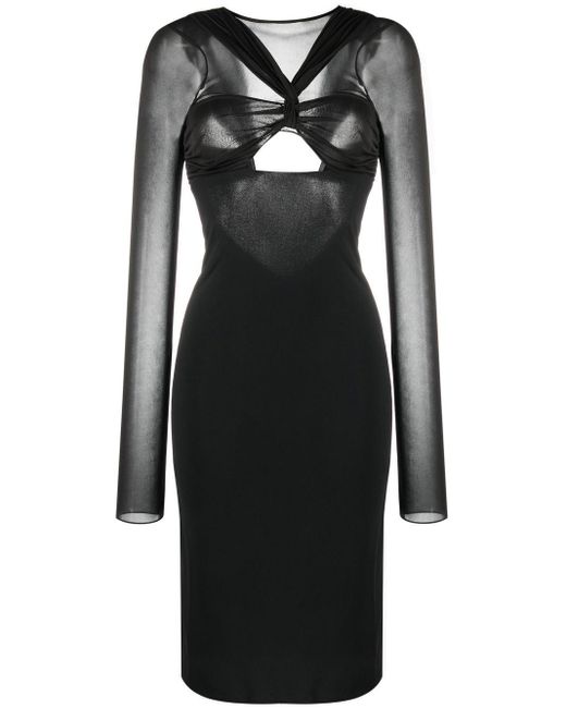 Nensi Dojaka Semi-sheer Evening Dress in Black | Lyst UK