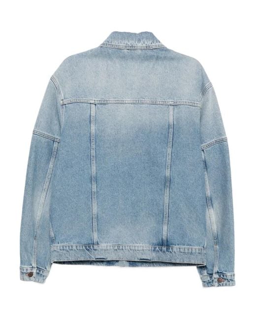 Moschino Blue Patchwork Denim Jacket for men
