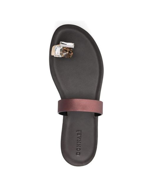 DONNARì White Embellished Leather Sandals