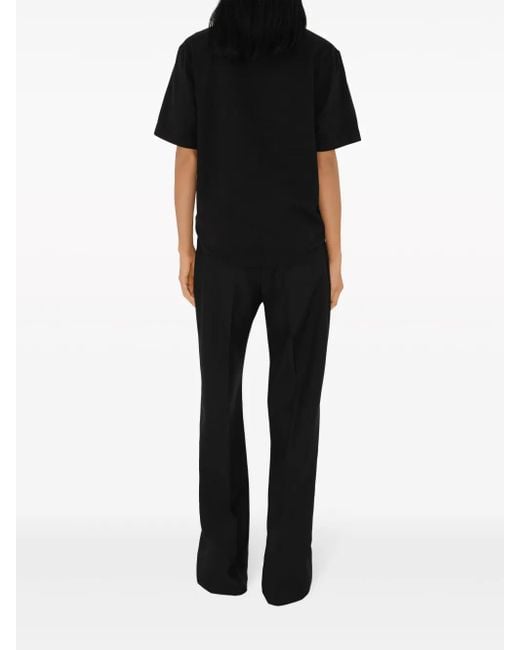 Burberry Black Straight-Leg Wool Trousers