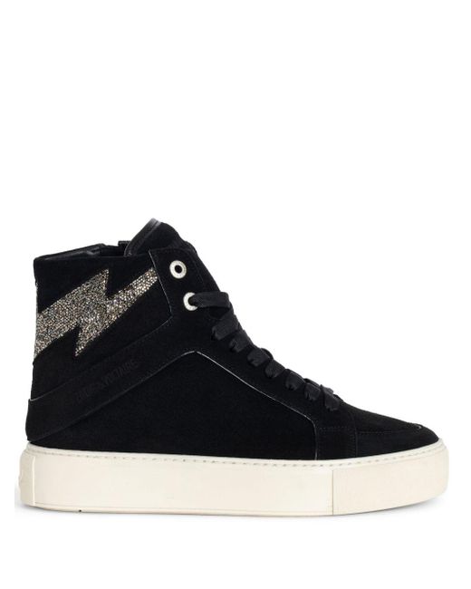 Zadig & Voltaire Black Zv1747 High Flash High-Top Platform Trainers