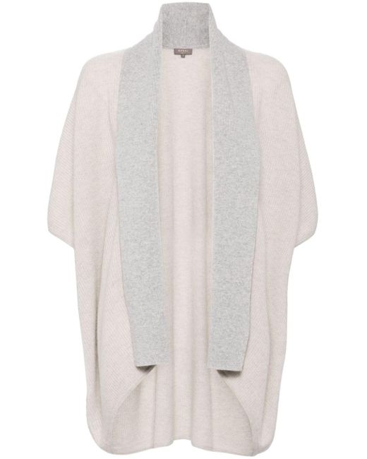N.Peal Cashmere White Color-block Cashmere Cardigan
