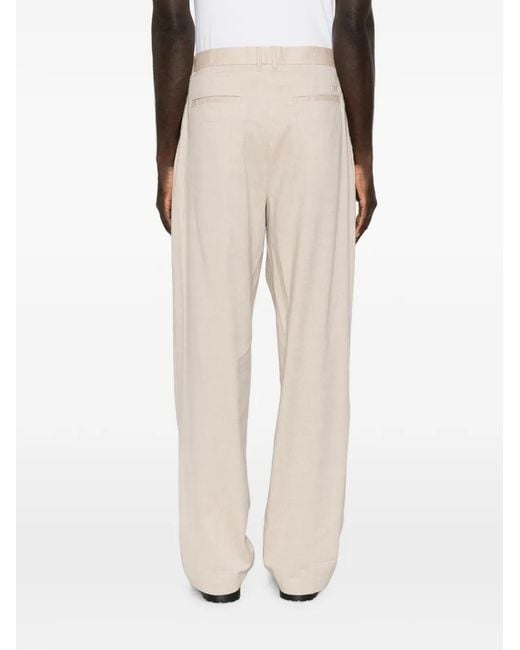 Les Deux White Pleated Straight-Leg Trousers for men