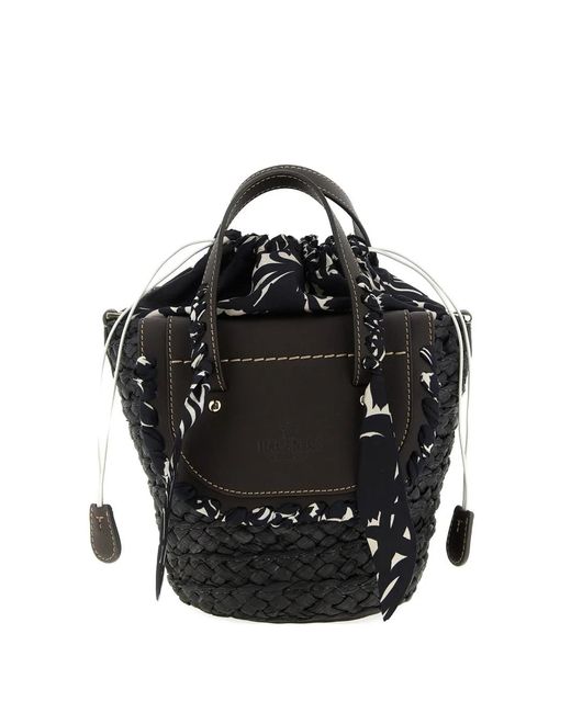 CUBA LAB Black Woven Tote Bag