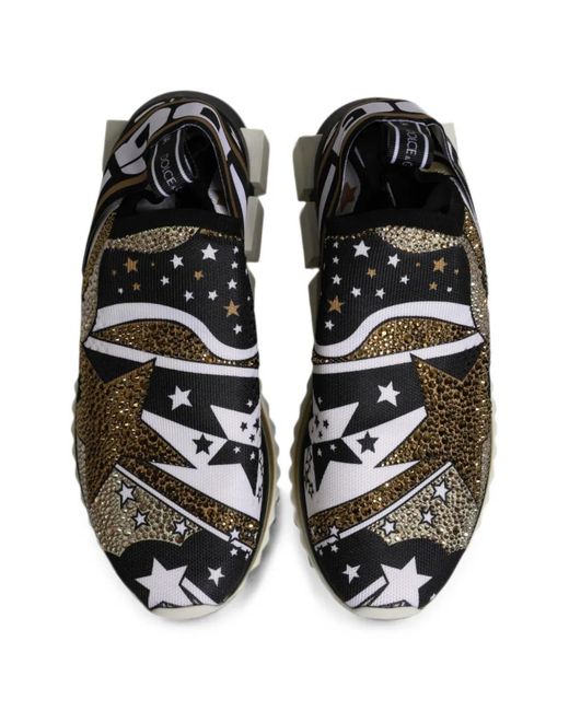 Dolce & Gabbana Black Sorrento Star-Print Sneakers for men