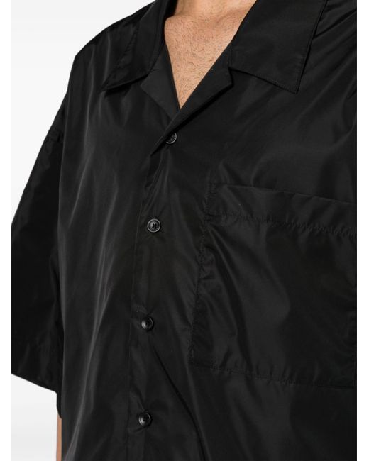 Alexander Wang Black Camp-collar Button-up Shirt for men