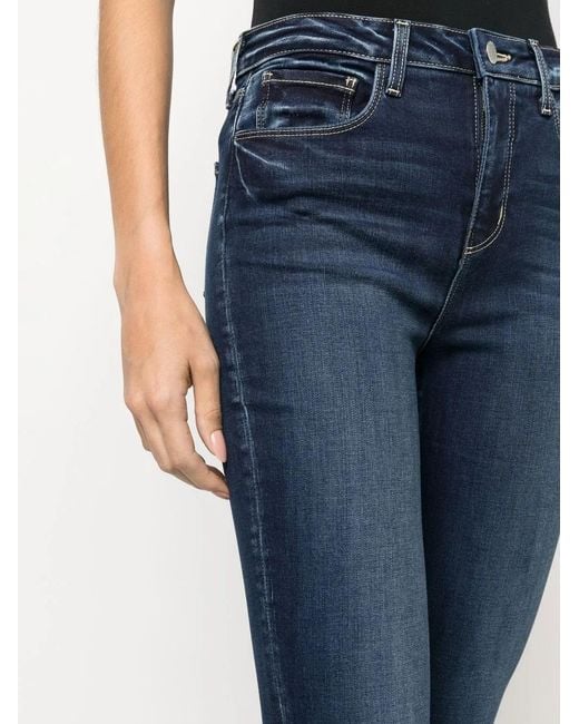 L'Agence Blue Selma High-Rise Bootcut Jeans