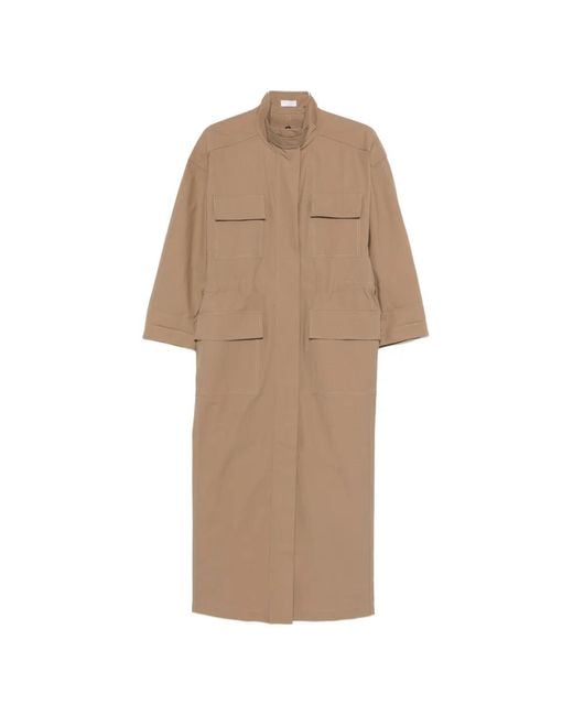 Brunello Cucinelli Natural Flap-Pocket Maxi Dress