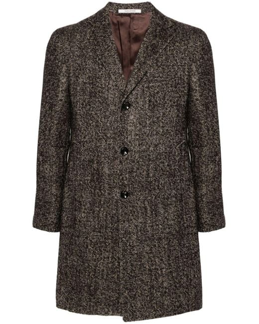 Manteau boutonné à motif chevrons Tagliatore pour homme en coloris Gray