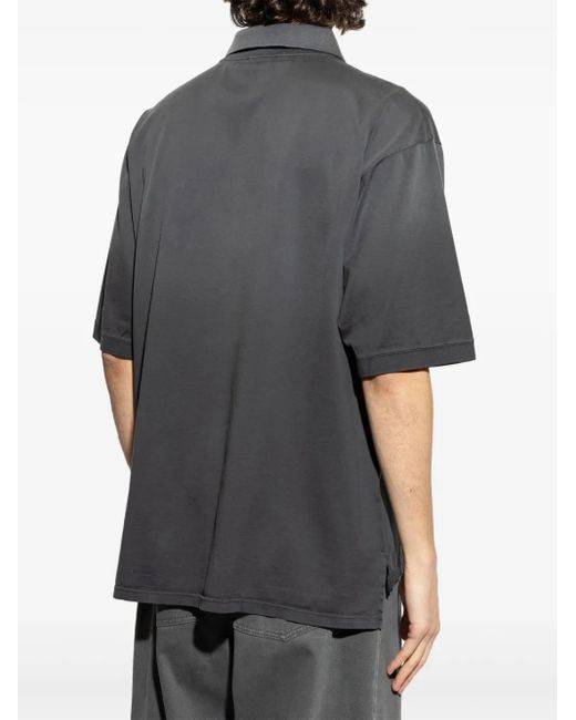 McQueen Gray Cotton Polo With Embroidered Logo for men