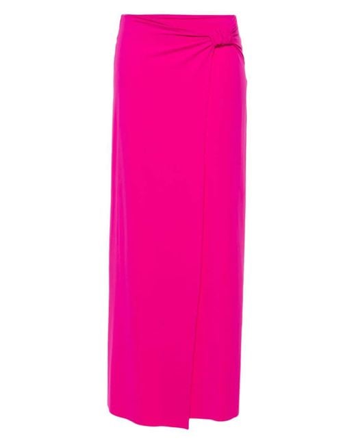 La Petite Robe Di Chiara Boni Pink Knot-detail Midi Skirt