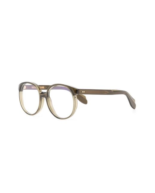 Cutler & Gross Blue Translucent-Design Round-Frame Glasses