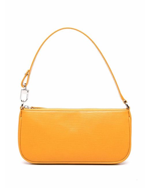 By Far Orange Rachel Leather Shoulder Bag