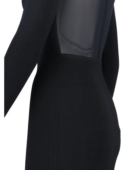 Max Mara Black Long-Sleeves Maxi Dress