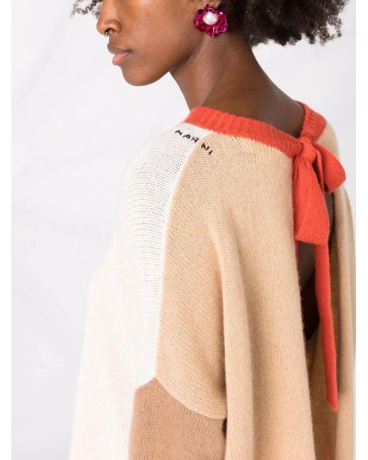 Pull Noué Au Dos Marni en coloris Multicolor
