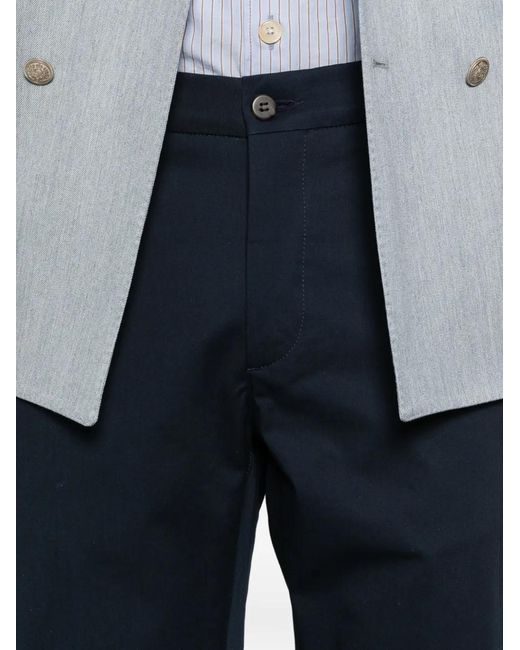 Eleventy Blue Button-Fastening Chinos Pants for men