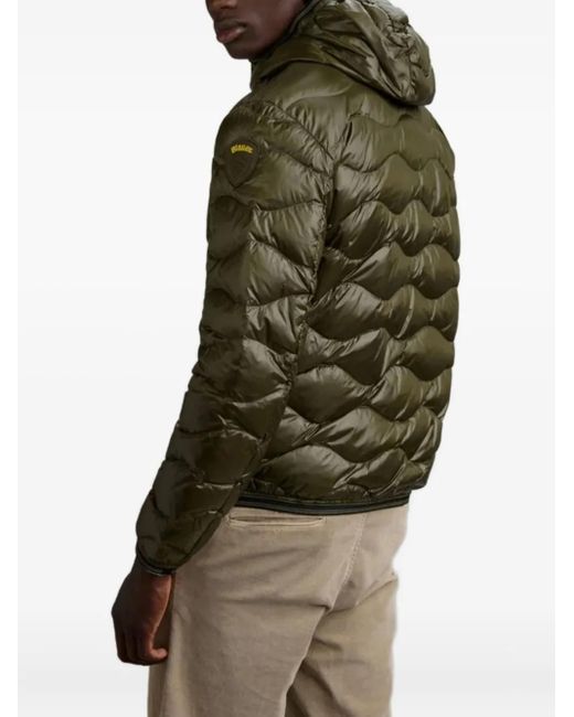Blauer Green Quilted Hooded Jacket for men