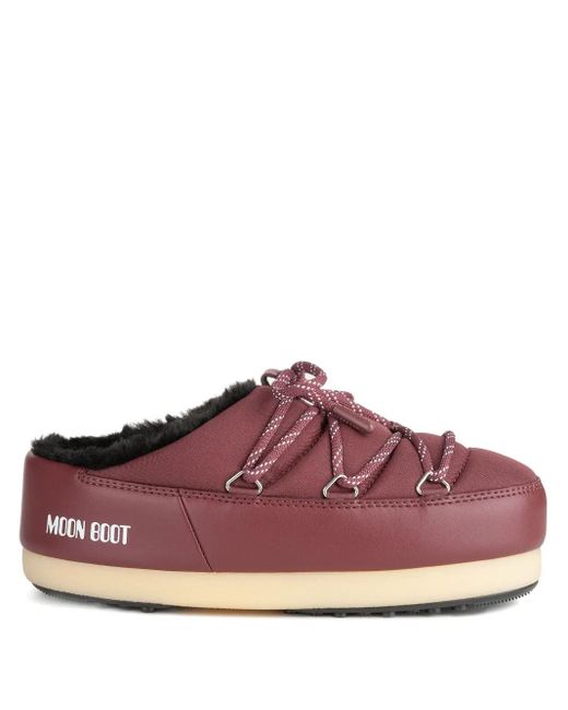 Moon Boot Red Mules Mit Schnürung