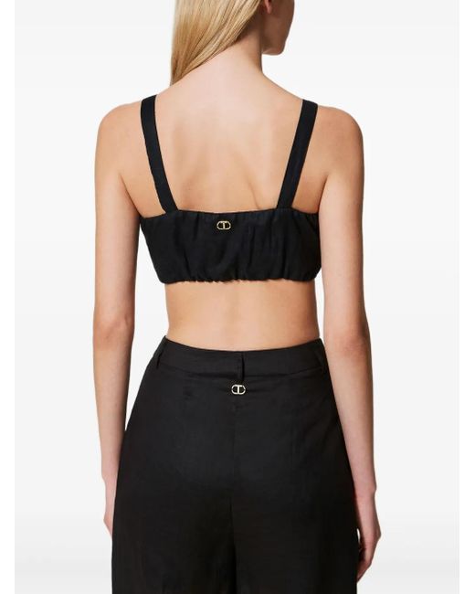 Twinset Black Linen Top