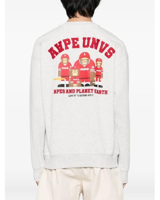Aape By A Bathing Ape Sweater Met Geborduurd Logo in het White voor heren
