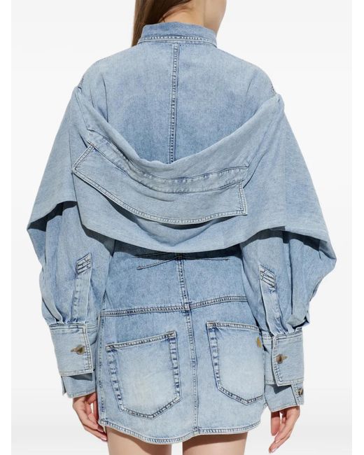 The Attico Blue Draped Denim Dress