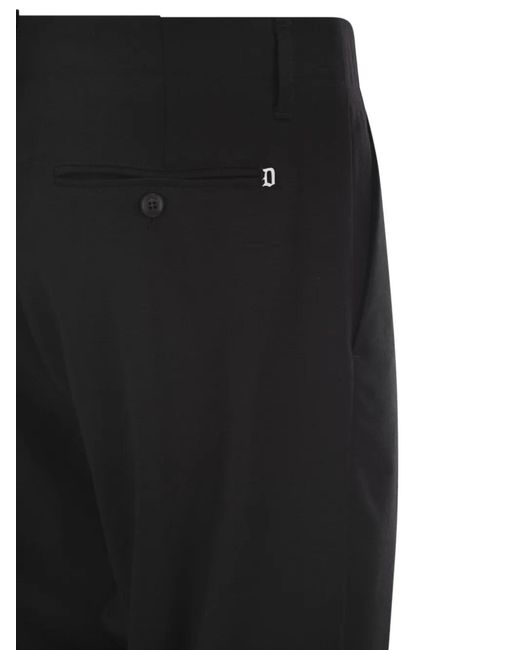 Dondup Black Ben Dart-Detail Trousers for men