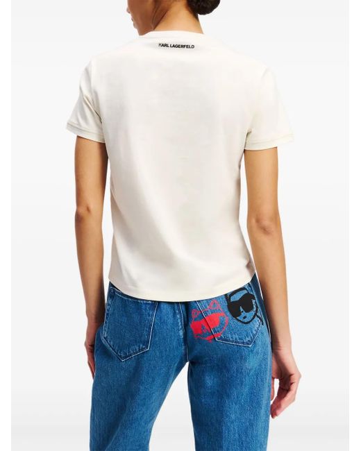 Karl Lagerfeld White Ikon Color-Pop T-Shirt
