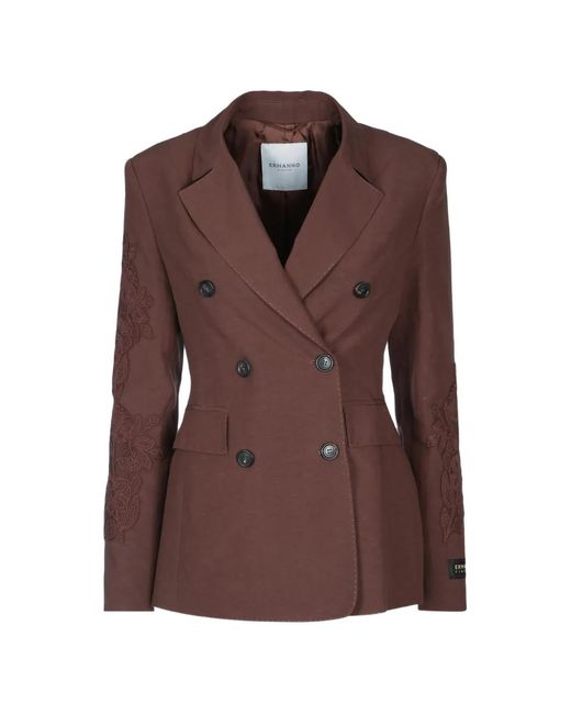 ERMANNO FIRENZE Brown Double-Breasted Blazer