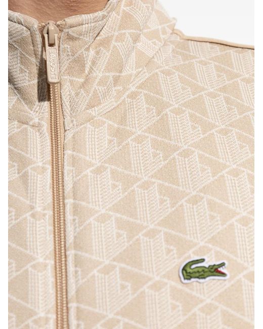 Lacoste Natural Patterned Zip-Up Sweatshirt for men
