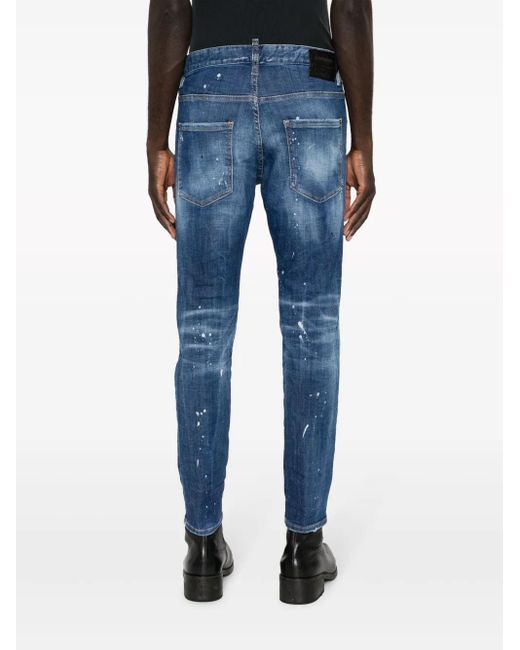 Vaqueros slim con efecto envejecido DSquared² de hombre de color Blue