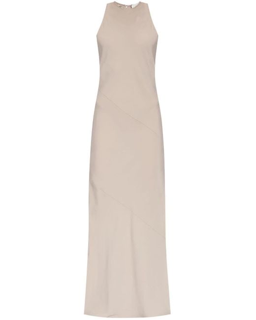 AMI Maxi-jurk Met Uitgesneden Details in het White