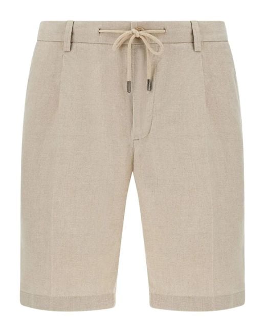 Boggi Natural Linen Chino Shorts for men