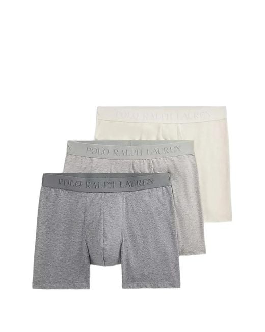 Polo Ralph Lauren Gray Embossed-Logo Boxers (Set Of Three) for men