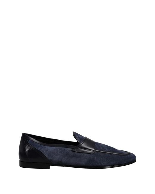 Dolce & Gabbana Blue Suede Leather Loafers for men