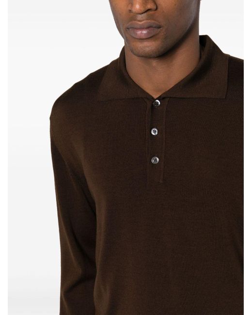 Barena Brown Pevaron Fine-knit Polo Shirt for men