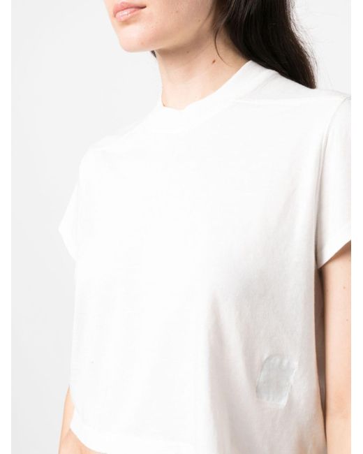 Rick Owens White Klassisches Cropped-T-Shirt