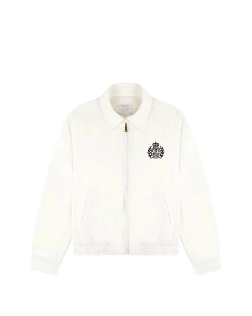 Sporty & Rich White Logo-Embroidered Zip-Up Jacket