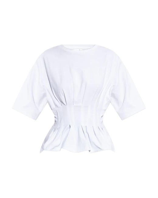 Gestuz White Inez Pleated T-Shirt