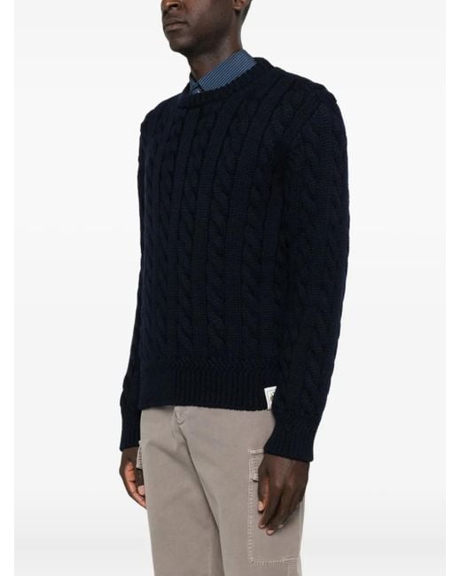 Bally Blue Cable Knit Sweater for men