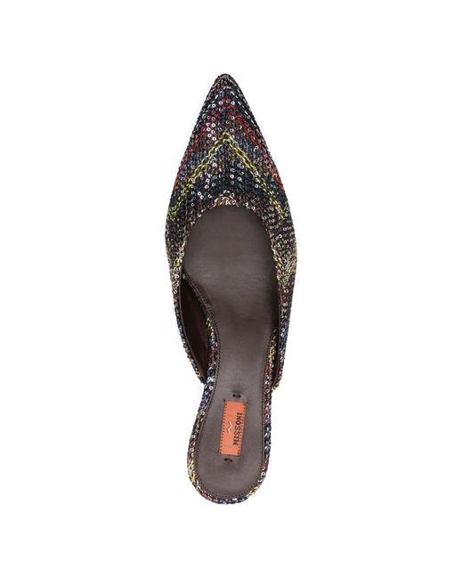 Missoni White Point-Toe Mules